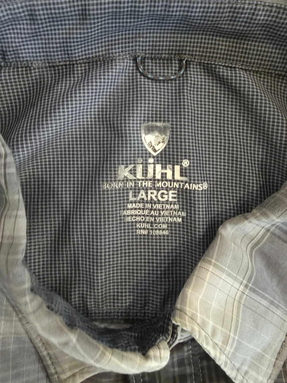 Men's Plaid Button-Up Shirt - Gray/Black